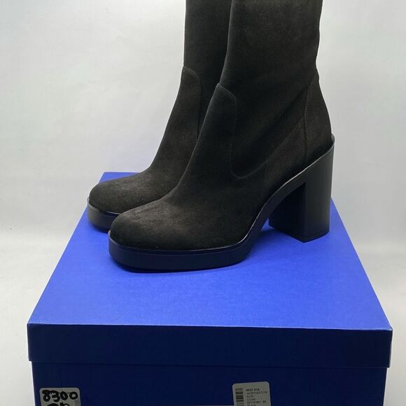 Stuart Weitzman Suede Platform Zipped Booties size 9.5 - Picture 11 of 13
